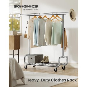 Heavy-Duty Rolling Garment Rack with Extendable Hanging Rod, 440 lb Capacity, Adjustable Height with Shelf and Hooks,Mobile Clothing Organizer - 1 of 4