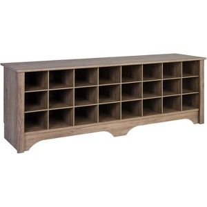 Large Shoe Cubby Bench Holds 24 Pairs - Entryway Storage Organizer (15.5"D x 60"W x 20.25"H), Mudroom Bench for High-Capacity Needs - 1 of 4