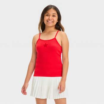 Girls' Embroidered Fitted Tank Top - art class™