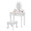 Girls Vanity Set - Lighted Mirror Play Table with Stool & Wooden Makeup Playset - 2 of 4