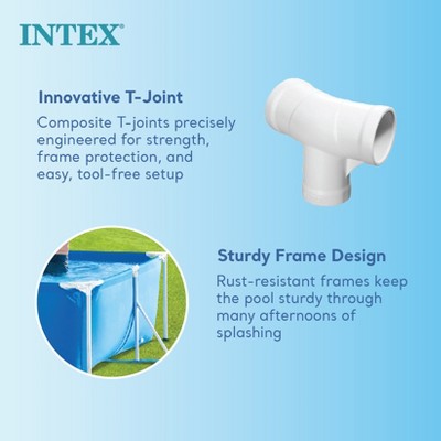 Intex 86" Blue Rectangular Frame Above Ground Pool