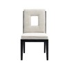 Meridian Furniture,Gwendolyn Linen Textured Fabric Dining Side Chair, Set of 2 - 3 of 4