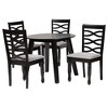 Baxton Studio Darina Modern Grey Fabric and Dark Brown Finished Wood 5-Piece Dining Set - 2 of 4