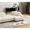 114" U Shaped Convertible Sleeper Sofa Pull Out Bed Corduroy Upholstery Adjustable Back Modern Lounger with 4 Back Cushion and 2 Pillows - 4 of 4