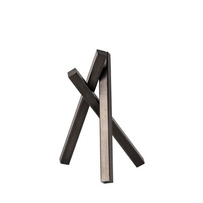 HomeRoots 10" Black Metal Abstract Tabletop Sculpture