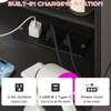 White Particle Board Veneered with Textured Melamine 4-drawer 2-shelf with 10 Three-color Dimmable Bulbs with Power Strip Dressing Table - 3 of 4