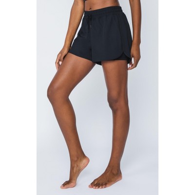 Yogalicious Womens Lux Nola Crossover Waist 7 Bike Short, - Black - X Small