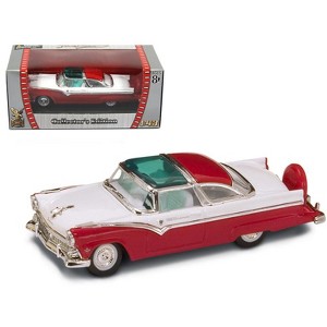 1955 Ford Crown Victoria Red and White 1/43 Diecast Model Car by Road Signature - 1 of 3
