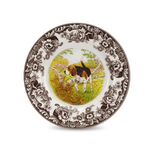 Spode Woodland 8” Dinner Plate, Perfect For Thanksgiving And Other Special Occasions, Made In England, Dog Motifs - 1 of 4