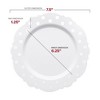 Smarty Had A Party White w/ Silver Dots Round Blossom Plastic Dinnerware Set - 40 Sets - 2 of 4