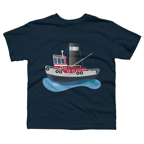 Boy's Design By Humans Cute Fishing Trawler Boat Cartoon Illustration By  Thefrogfactory T-shirt : Target