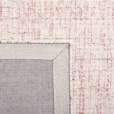 Pink and Ivory Abstract Hand-Tufted Wool Area Rug