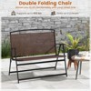 Tangkula Foldable Garden Bench 2-person Patio Loveseat with Fabric Backrest and Metal Armrests Portable Outdoor Loveseat Bench - 4 of 4