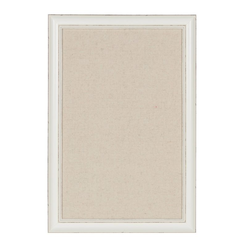 18&#34; x 27&#34; Macon Framed Linen Fabric Pinboard White - Kate and Laurel, 1 of 7