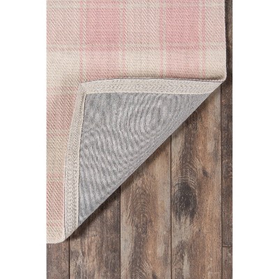 Handmade Marlborough Pink Wool Plaid 3'6" x 5'6" Area Rug