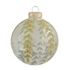 Northlight 4ct Clear and Gold Glitter Leaves Glass Christmas Ball Ornament 3.25" (80mm) - 2 of 3