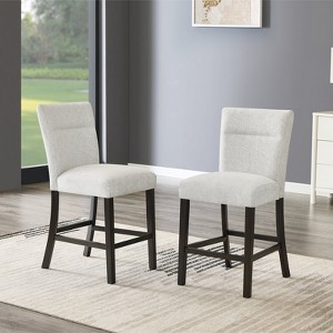 Roundhill Furniture Cavira Modern Upholstered Counter Height Stools, Set of 2, Gray - 1 of 4