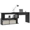 vidaXL Corner Desk Gray 78.7"x19.7"x29.9" Engineered Wood - 3 of 4