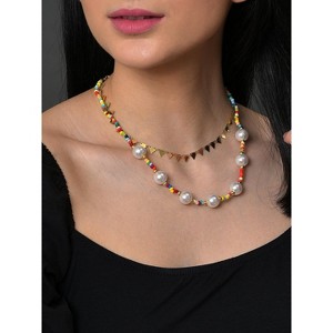 SOHI Women's Multicolour Everyday Multi-Layer Necklace - 1 of 4