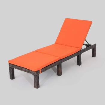 Jamaica Wicker Patio Chaise Lounge with Cushion <br> - Christopher Knight Home
