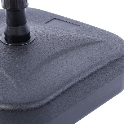 Black Square Fillable Plastic Patio Umbrella Base, 18 inches