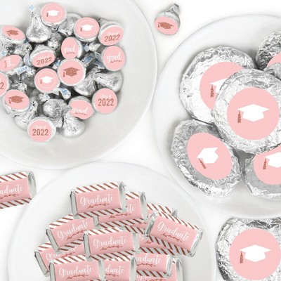 Big Dot of Happiness Rose Gold Grad - 2022 Graduation Party Candy Favor Sticker Kit - 304 Pieces