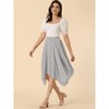 Allegra K Women's Elastic Waist Chiffon Handkerchief Hem Midi Skirt - 3 of 4