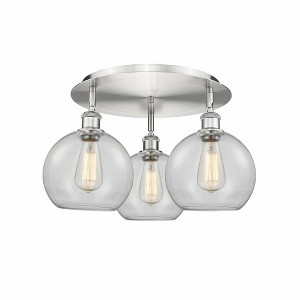 Athens - 3 Light Flush Mount In Industrial Style-10.5 Inches Tall and 19.75 Inches Wide - 1 of 1
