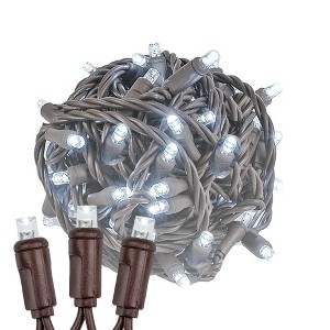 Novelty Lights 50 Light LED Christmas Mini Light Set (Brown Wire, 11 Feet) - 1 of 4