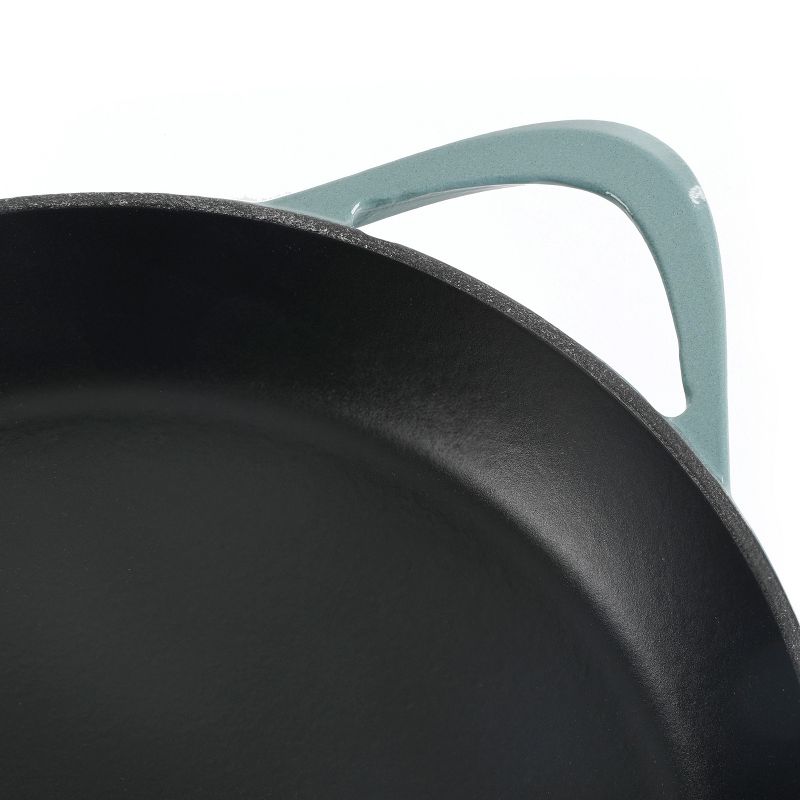 Cravings By Chrissy Teigen 11 Inch Round Enameled Cast Iron Skillet in Ombre Green, 3 of 11