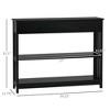 Aghana Digitals Black MDF Console Table with Wide Drawer, 2 Open Shelves, Slatted Frame & - 3 of 4