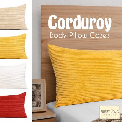 Mustard Yellow Corduroy Kids Body Pillow Cover 54x20