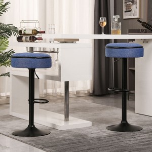 PAGED Modern Swivel Bar Stools Set of 2 PU Leather Counter Height Bar Stools with Back and Metal Legs for Dining Room - 1 of 4