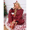 INSPIRE CHIC Christmas Family  Pajama Set Plaid Matching Long Sleeve and Pants Lounge Set - 4 of 4