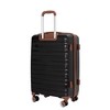 Naysaye Luggage 5 Piece Set with Travel Bag and Toiletry Bag TSA Lock Spinner Wheels for Travel, Black, 18.7"*11.22"*29.13" - 3 of 4