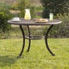 Kinger Home 41-inch Patio Outdoor Dining Table, Round Outdoor Dining Table, Aluminum Patio Furniture, Bronze - 2 of 4