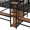 NicBex Metal Loft Bunk Bed with Double Desks,Wardrobe&Charging Station,Space-Saving&Noise Reduced Double Loft Bed - 4 of 4