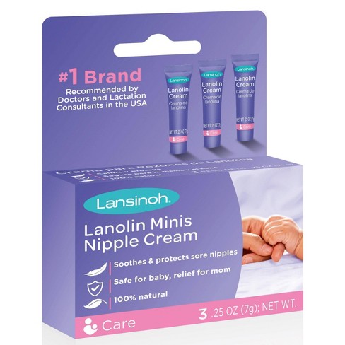 Lansinoh Lanolin Nipple Cream for Nursing - 3 Mini Tubes/0.75oz - image 1 of 4