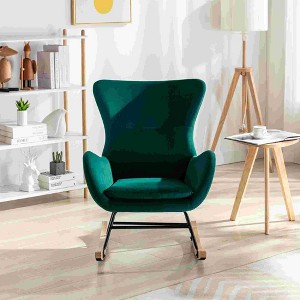 CAVINAS Teddy Upholstered Accent Chair with High Backrest,Modern Rocking Chair with Armrests for Living Room - 1 of 4