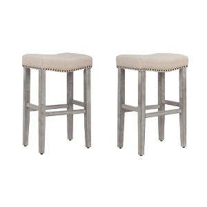 WestinTrends 29" Upholstered Saddle Seat Counter Stool - 1 of 4
