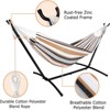 SKONYON 2 Person Cotton Hammock with Stand 450lb Capacity - 3 of 4