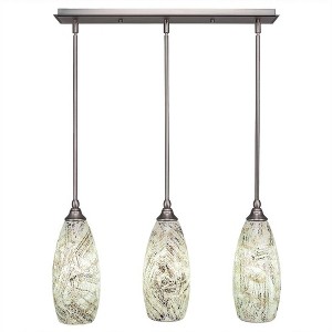 Toltec Lighting Any 3 - Light Chandelier in  Brushed Nickel with 5.5" Natural Fusion Shade - 1 of 1