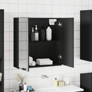 CLIHOME Modern 2 Doors Wall-Mounted Bathroom Mirror Cabinet Engineered Wood Medium Mirror - 1 of 4