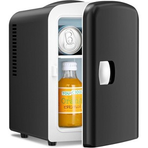 ZAFRO Compact Refrigerator, Portable Mini Fridge, Skin Care 4L Capacity/6 Cans, for Bedroom, Car, Office & Dorm, Small Cooler for Cosmetics, Black - 1 of 4