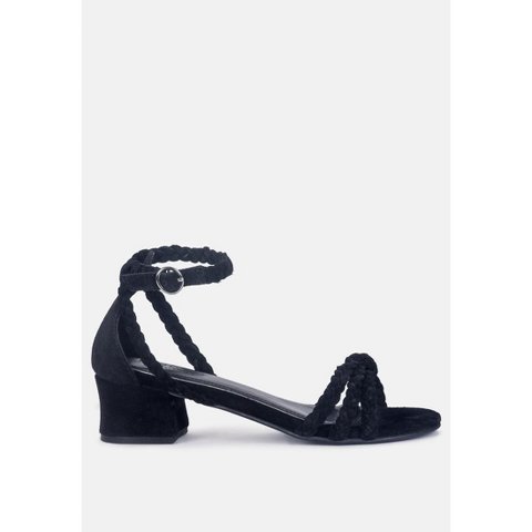 Женские сандалии Rag & Co Womens Nicola Braided Leather Block Heel Sandals 9