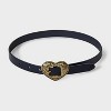 Girls' Western Heart Buckle Belt - art class™ Black/Gold - 2 of 3