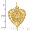 Black Bow Jewelry 14k Yellow Gold 50th Anniversary Rope Heart Charm or Pendant, 18mm - 4 of 4