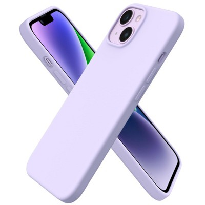 BONGEEK Compatible with iPhone 14 Case 6.1, Slim Liquid Silicone 3 Layers Full Phone Covered Soft Gel Rubber Case Protective -Pastel Lilac