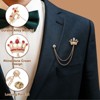 Unique Bargains Crown Hanging Chain Brooch Rhinestone Suit Pins - 3 of 4