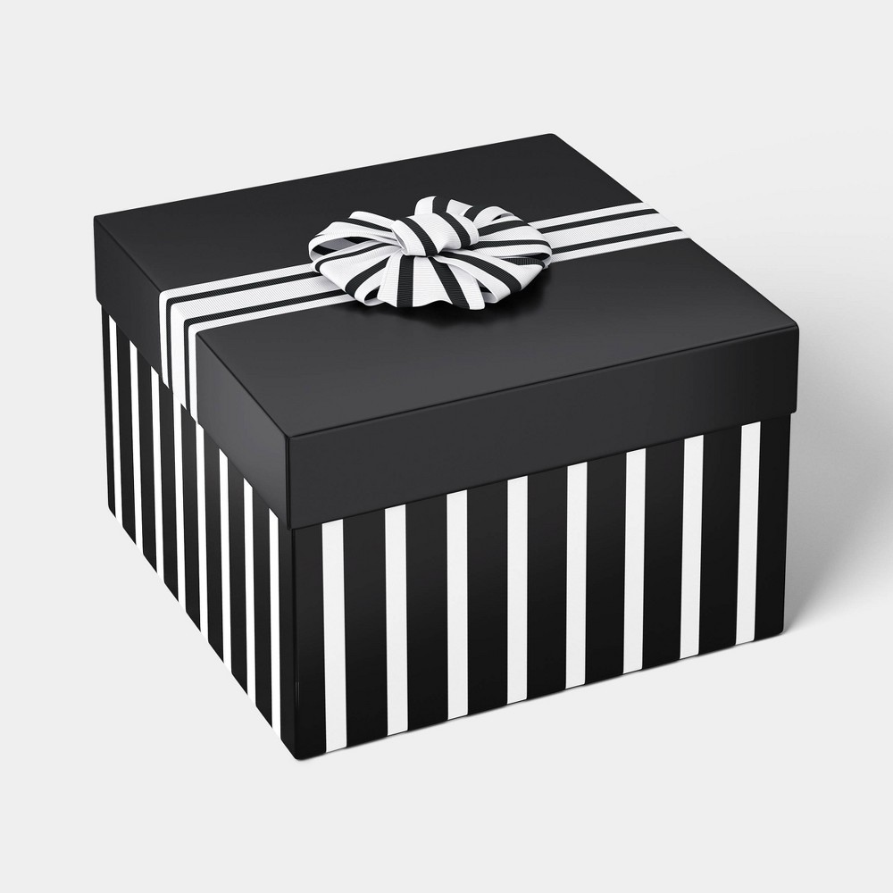 11"x11" Premium Large Square Christmas Gift Box Black - Wondershop™